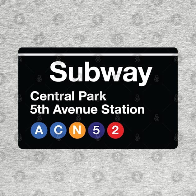 NYC Central Park Subway Sign by Cerealbox Labs